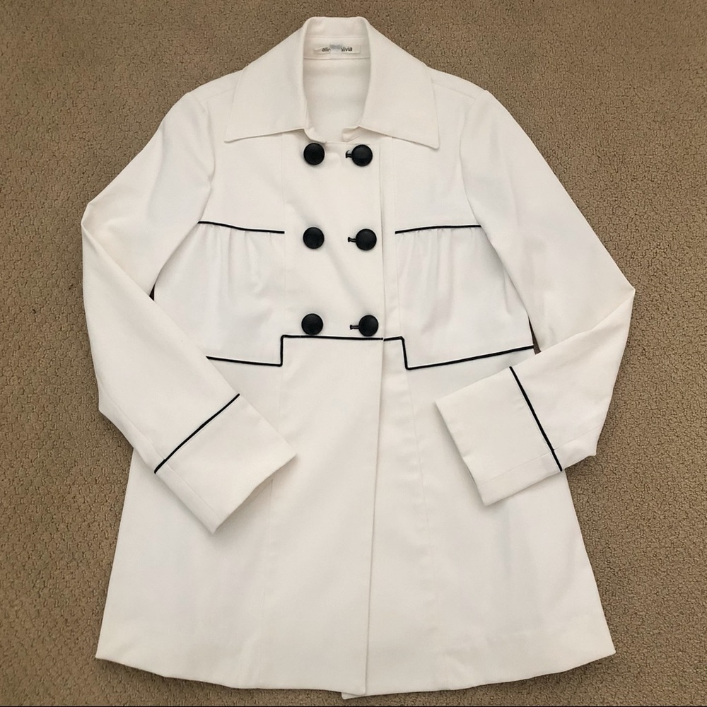Vintage Alice + Olivia Vintage White Mod Pea Coat